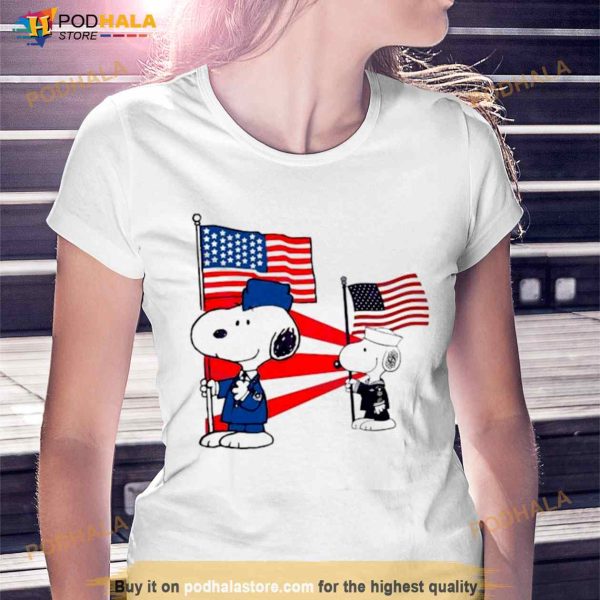 Military Snoopy American Flag Shirt