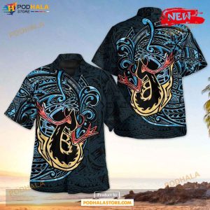 Milotic Polynesian Design Hawaiian Shirt, Tropical Shirt for Women Men
