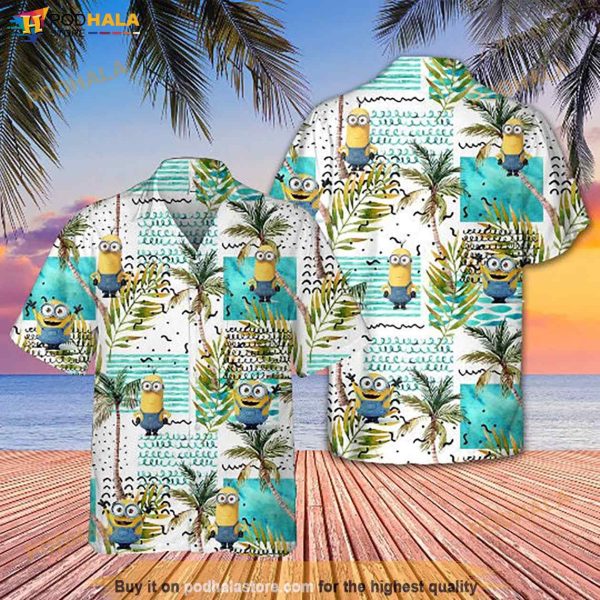 Minions Hawaiian Vintage Hibiscus Aloha Shirt, Hawaiian Outfit For Men