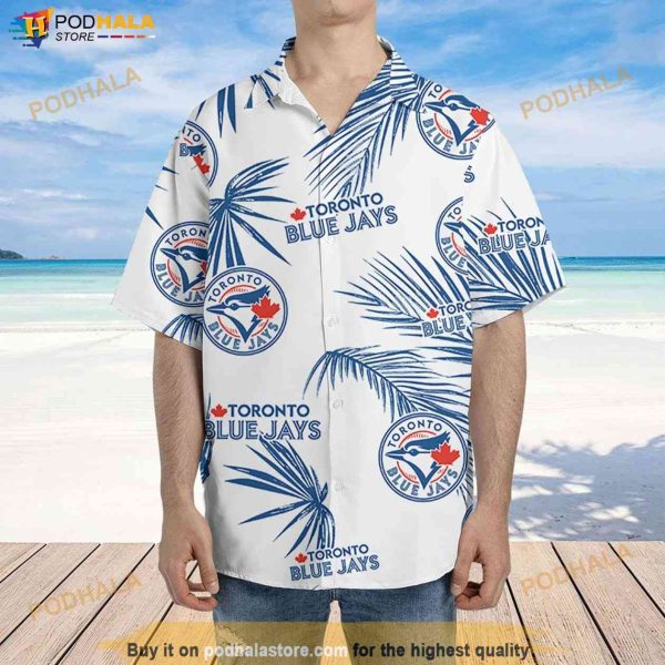 MLB Toronto Blue Jays Hawaiian Palm Leaves Pattern 3D Shirt, Summer Vacation Gift