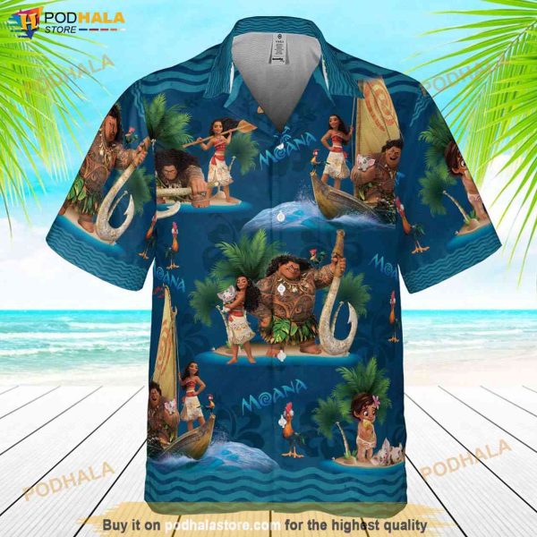 Moana And Maui Disney Hawaiian Shirt, Disneyland Trip Aloha Button Up Shirt
