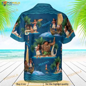 Moana And Maui Disney Hawaiian Shirt Disneyland Trip Aloha Button Up Shirt 3