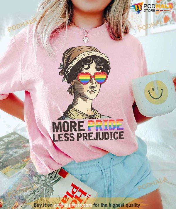 More Pride Less Prejudice LGBT Shirt, Jane Austen T-Shirt