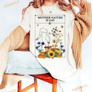 Mother Nature Is Gay Shirt, Cottagecore Gay Shirt, Butterflies Lgbtq Shirt