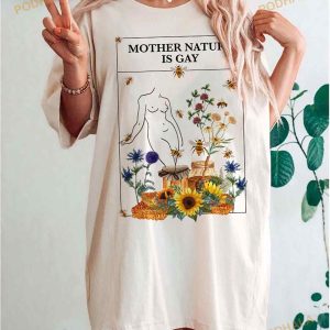 Mother Nature Is Gay Shirt Cottagecore Gay Shirt Butterflies Lgbtq Shirt 2