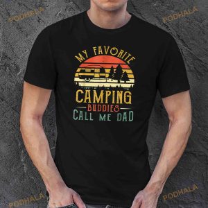 My Favorite Camping Buddies Call Me Dad Vintage Fathers Day Shirt