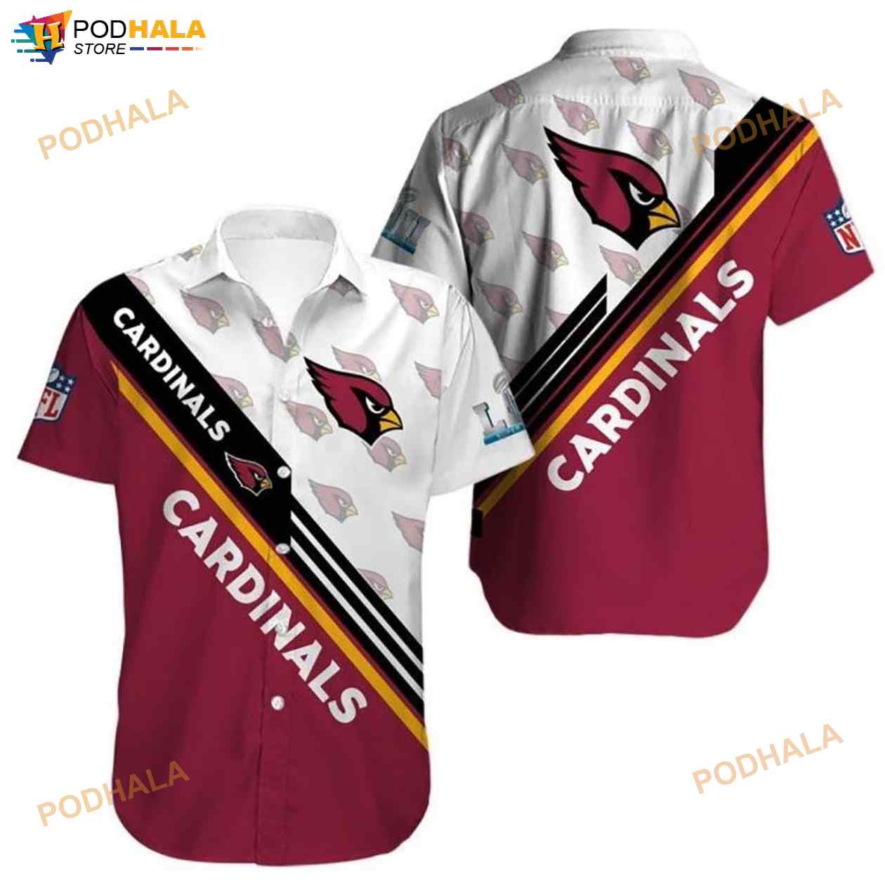 NFL Arizona Cardinals 3D Funny Hawaiian Shirt NFL Arizona Cardinals 3D Funny Hawaiian Shirt