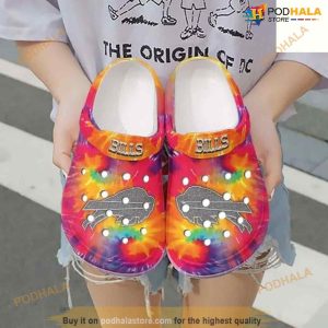 NFL Buffalo Bills Tie Dye Printed Crocs Crocband Clogs