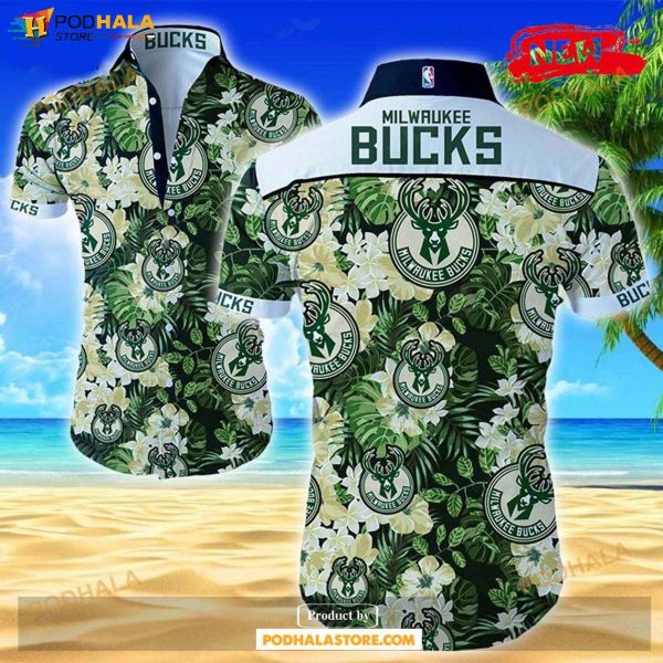 NBA Milwaukee Bucks Tropical Summer Hawaiian Shirt, Tropical Shirt for Women Men