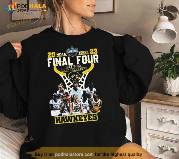 NCAA Final Four Women’s Let’s Go Iowa Hawkeyes 2023 Team Member Signatures Shirt