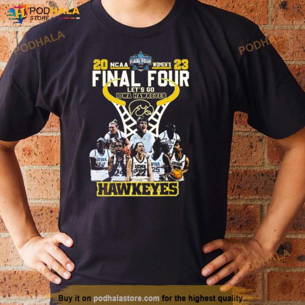 NCAA Final Four Women’s Let’s Go Iowa Hawkeyes 2023 Team Member Signatures Shirt