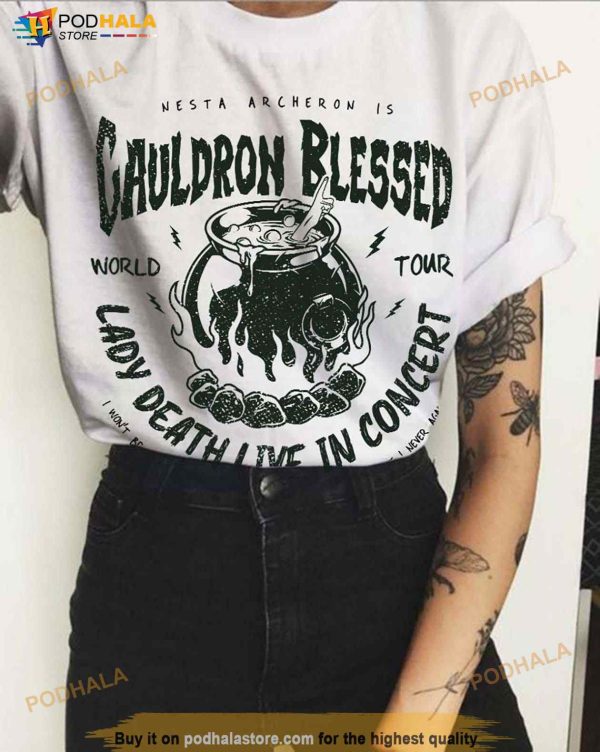 Nesta Archeron ACOTAR Cauldron Blessed Lady Death Band Shirt