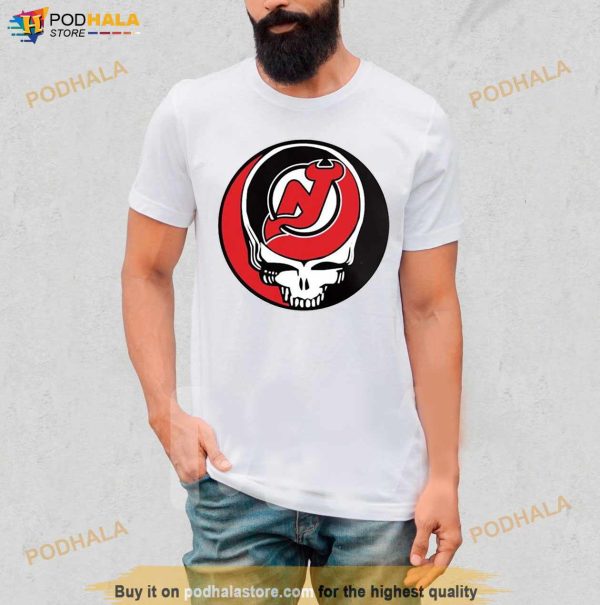 New Jersey Devils Grateful Dead Steal Your Face Hockey NHL Shirt