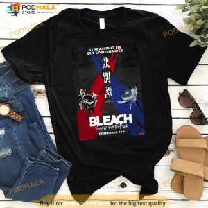 New Key Visual Ichigo Kurosaki Vs Uryu Ishida Bleach Thousand Year Blood War 2023 Movie T Shirt 2