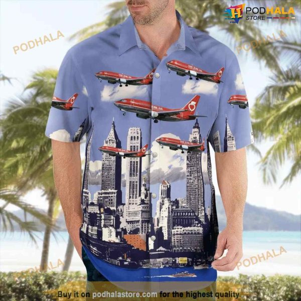 New York Air Boeing 737-300 Hawaiian Shirt Man