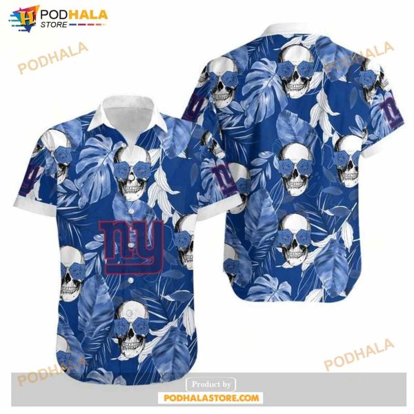 New York Giants Coconut Leaves And Skulls Hawaii Shirt Summer Collections