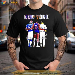 New York Jonathan Taylor Patrick Ewing And Derek Jeter's Signature Shirt 2