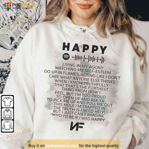 NF Happy Rap Shirt, NF With Spotify Code Graphic Hoodie