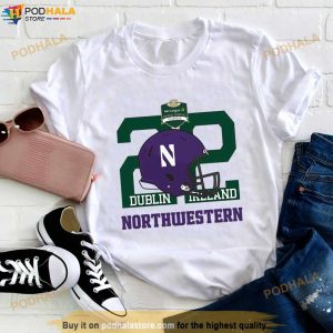 Northwestern Wildcats Helmet Dublin Ireland Aer Lingus College Football Classic Shirt 2