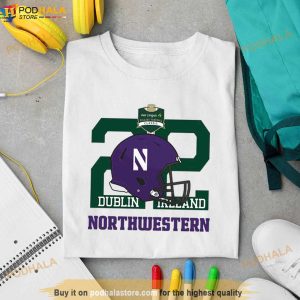 Northwestern Wildcats Helmet Dublin Ireland Aer Lingus College Football Classic Shirt 3