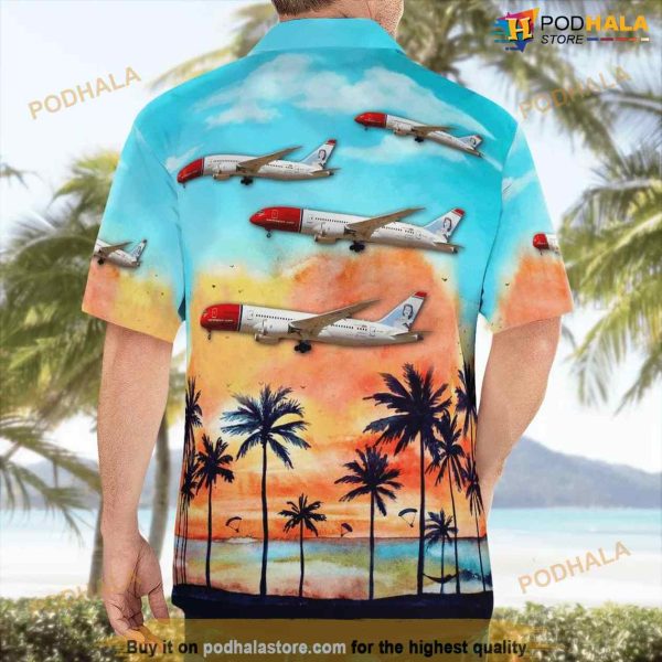 Norwegian Airlines Boeing 787-8 Dreamliner Hawaiian Shirt Outfit