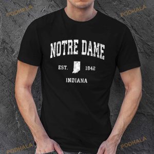 Notre Dame Indiana IN Vintage Athletic Sports Design T Shirt