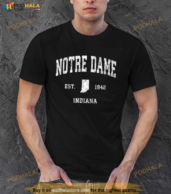 Notre Dame Indiana IN Vintage Athletic Sports Design T Shirt