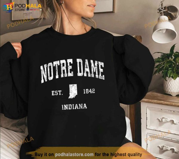 Notre Dame Indiana IN Vintage Athletic Sports Design T Shirt