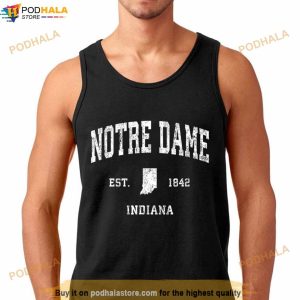 Notre Dame Indiana In Vintage Athletic Sports Design T Shirt 3
