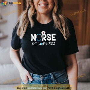 Nurse Est 2023 Rn Graduation Shirt Nursing School Graduate Gift For Womens 3