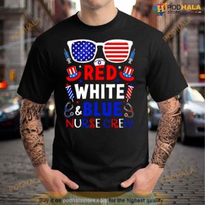 Nurse Red White And Blue Nurse Crew Shirt 2