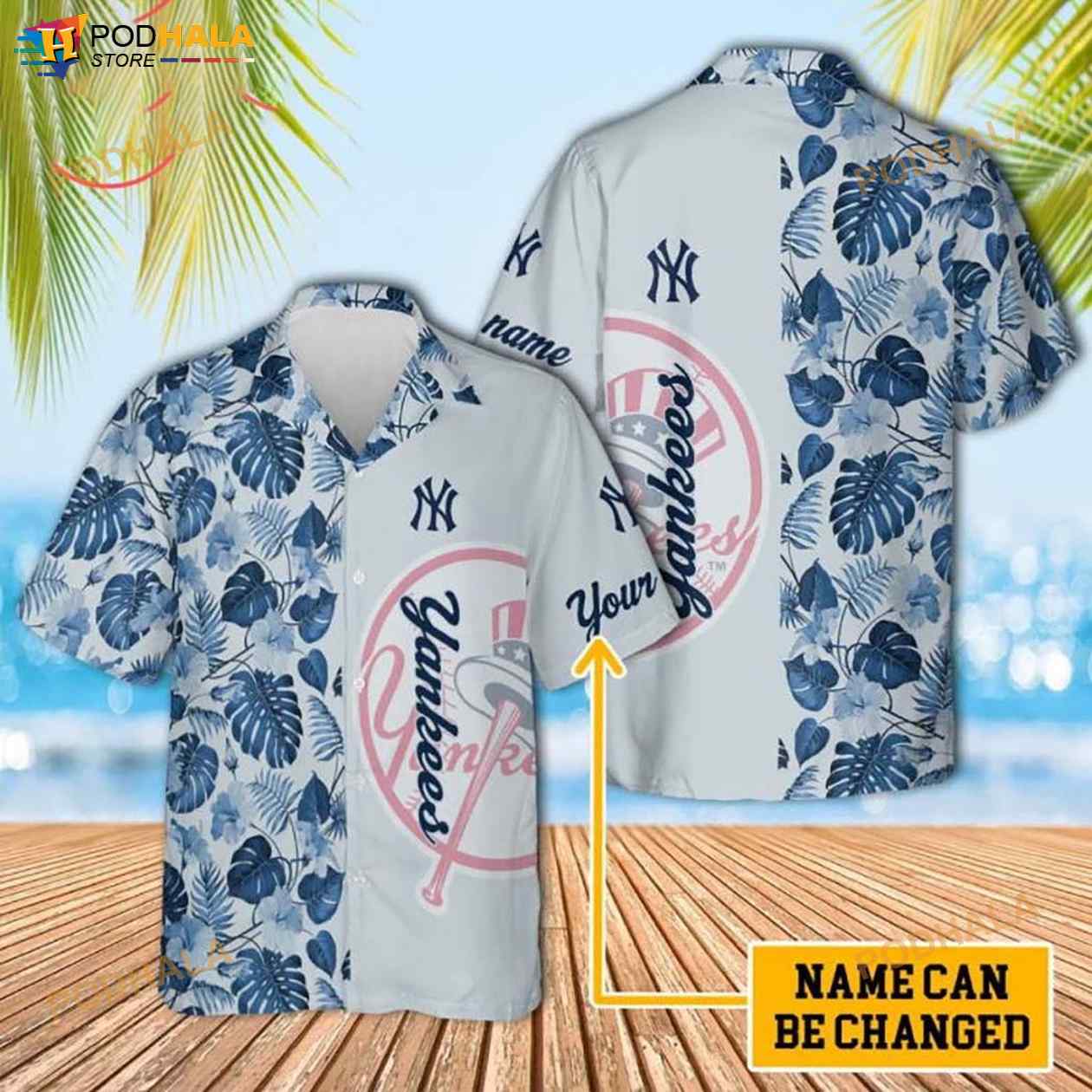 New York Yankees Mlb Floral Hawaiian Shirt Men Youth Yankees Aloha