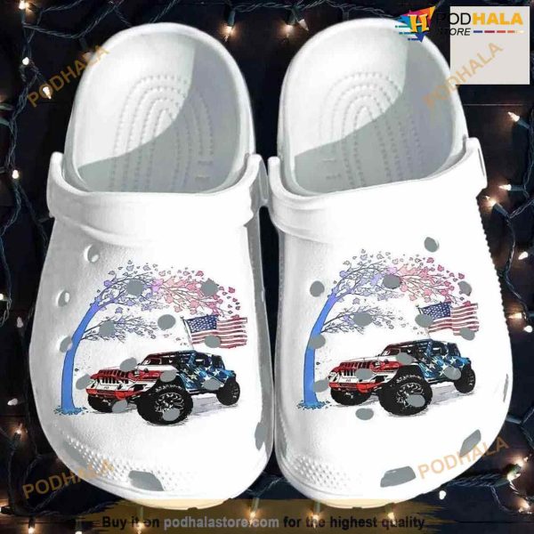 Offroader American Flag Tree Crocs Clog Shoes