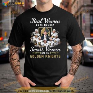 Original Real Women Love Hockey Smart Women Love Vegas Golden Knights Signatures Sweatshirt 2