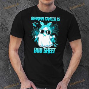 Ovarian Cancer Is Boo Sheet Happy Halloween Shirt 2