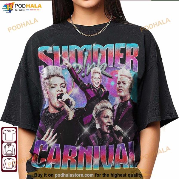 P!NK 90s Vintage Bootleg Shirt, Summer Carnival Tour Gift For Fans