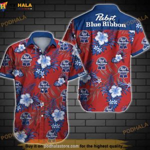Pabst Blue Ribbon V Funny Hawaiian Shirt, Aloha Shirt