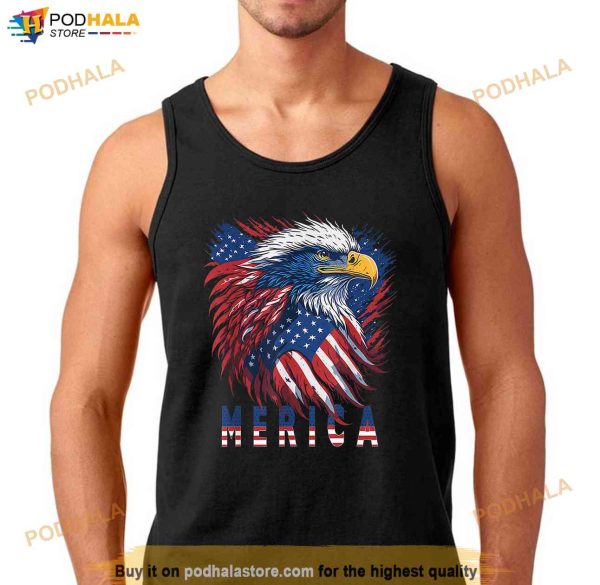 Patriotic Eagle Mullet 4th Of July USA American Flag Merica Shirt