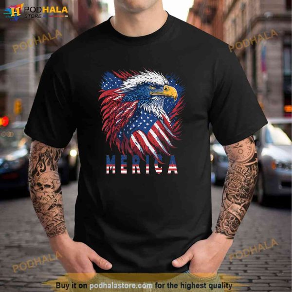 Patriotic Eagle Mullet 4th Of July USA American Flag Merica Shirt