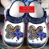 Peace Love Dallas Cowboys Glitter Leopard Custom Name Crocs Crocsband Clog Comfortable Water Shoes