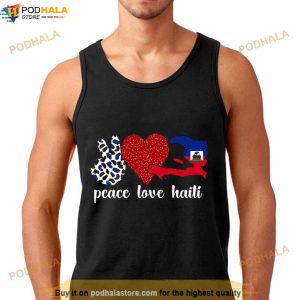 Peace Love Haiti Flag Haitian Heritage Shirt 3