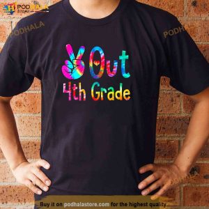 Peace Out 4th Grade Tie Dye Graduation Last Day Of School Shirt 2