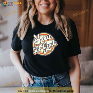 Peace Out 5th Grade Retro Graduation Class Of 2023 Virtual Shirt 3