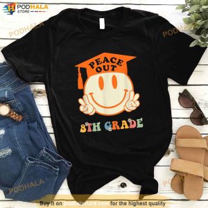 Peace Out 8th Grade Retro Groovy Graduation Class Of 2023 Shirt 2