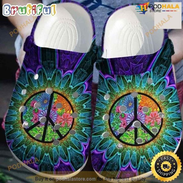 Peace Trippy Hippie Custom Crocs Shoes Clogs