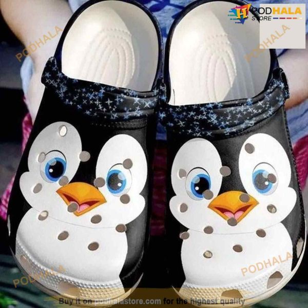 Penguin Cute Pattern Clog Slippers, Crocs Clog Shoes For Men Women
