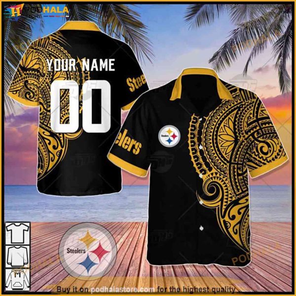 Personalize Name NFL Pittsburgh Steelers Hawaiian Shirt, Gift For NFL Fans