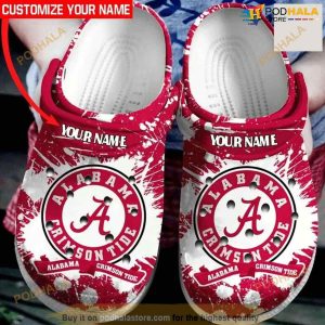 Personalized Alabama Crimson Tide Football Crocs Crocband Clogs