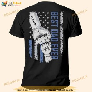 Personalized Dad Raised Fist Bump Shirt Custom Fathers Day Gift 2