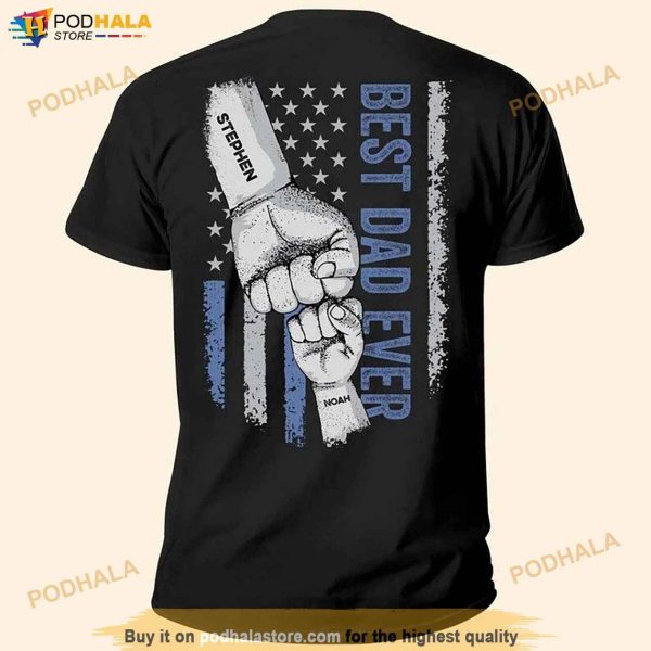 Personalized Dad Raised Fist Bump Shirt, Custom Father’s Day Gift